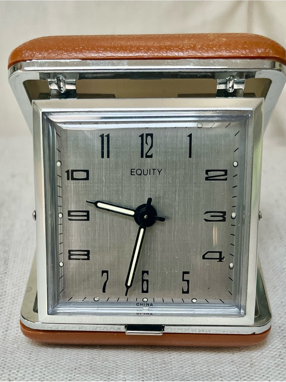 Vintage Folding Travel Alarm Clock - Compact Desk Accent